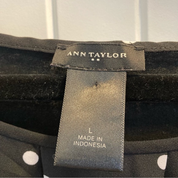 Ann Taylor Size Large Black & White Polka Dot Tank Top - Picture 2 of 6